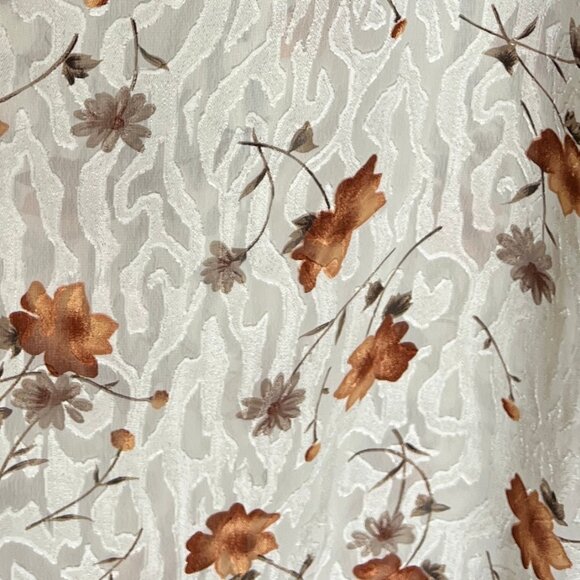 Vintage Silk Slip Mini Midi Dress Sheer Animal Floral Print Summer Dainty Rustic - Picture 5 of 6